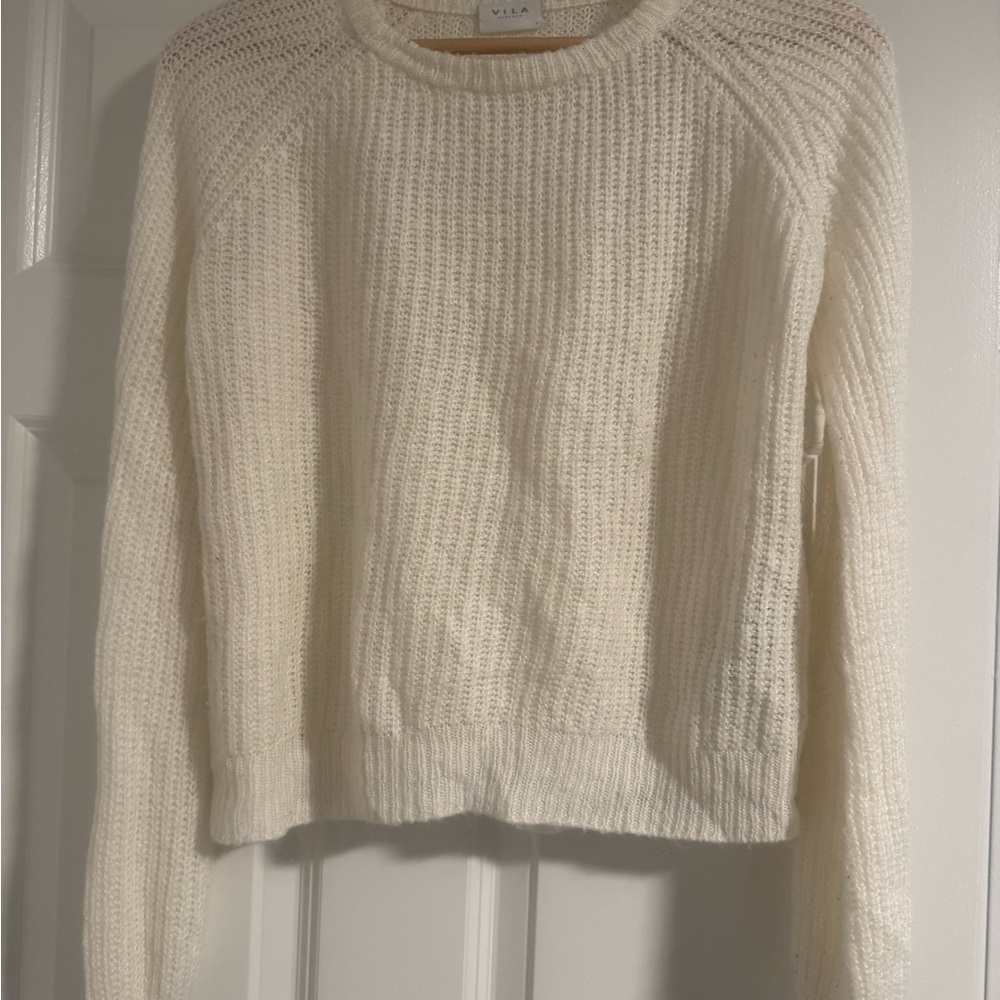 VILA Women's Cream Knit Sweater
